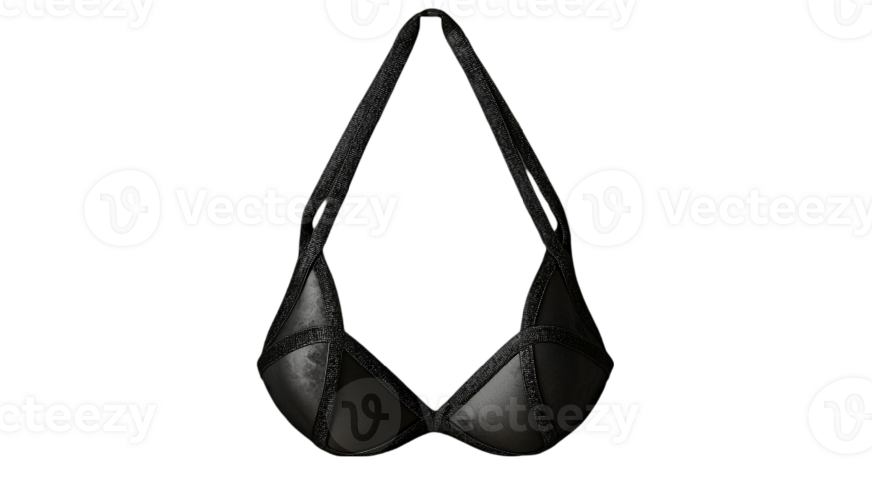 Elegant Black Triangle Bikini Top Fashion sexy isolated on transparent background png