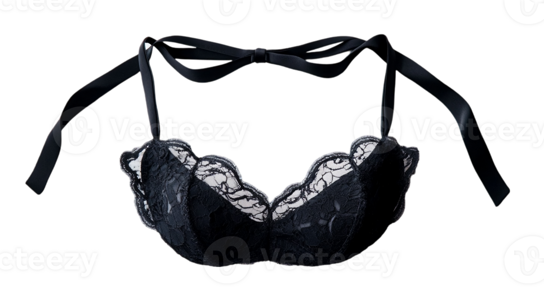 Elegant Black Lace Bra Lingerie Fashion sexy dark isolated on transparent background png