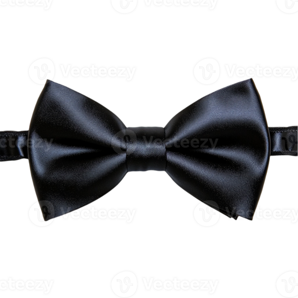 Elegant Black Bow Tie Silk Texture Design dark isolated on transparent background png
