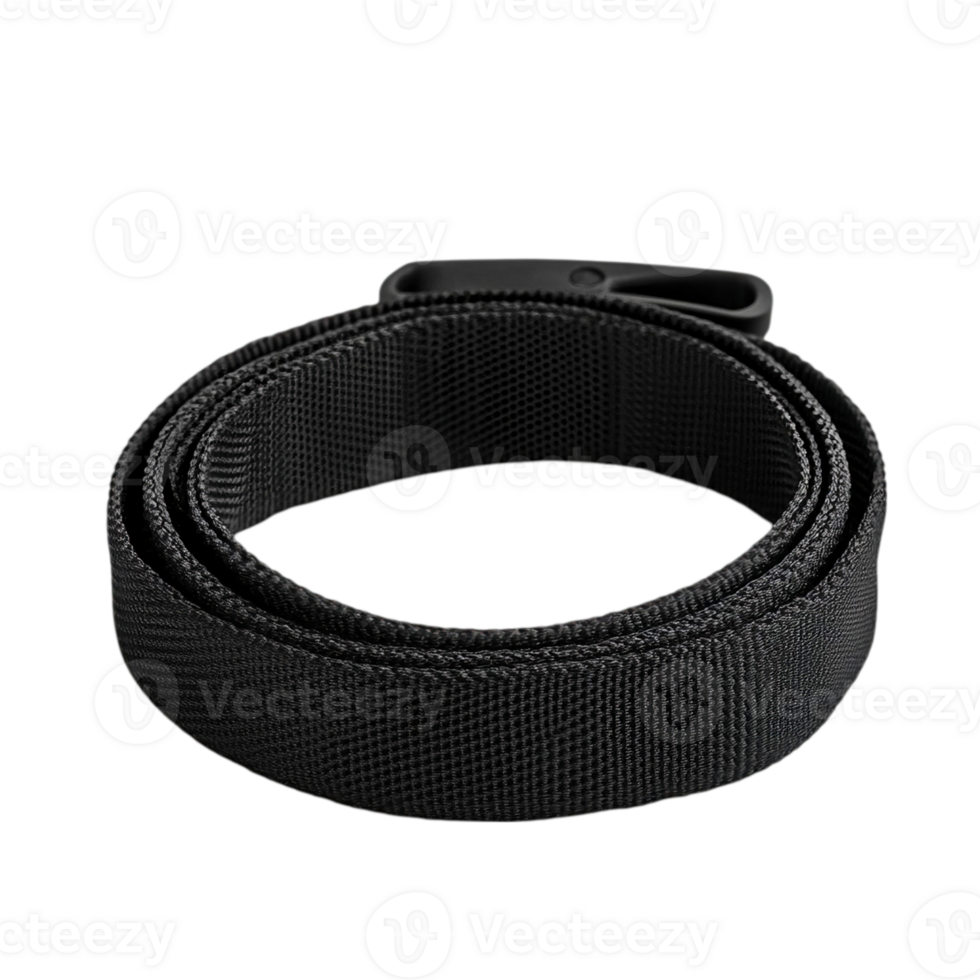 Black Nylon Tactical Webbing Belt Strap gear dark isolated on transparent background png