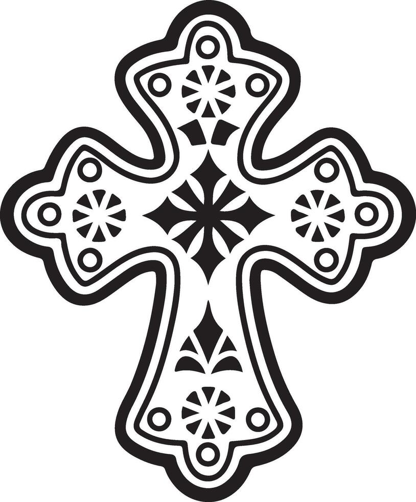 cross with ornate designs on it vector