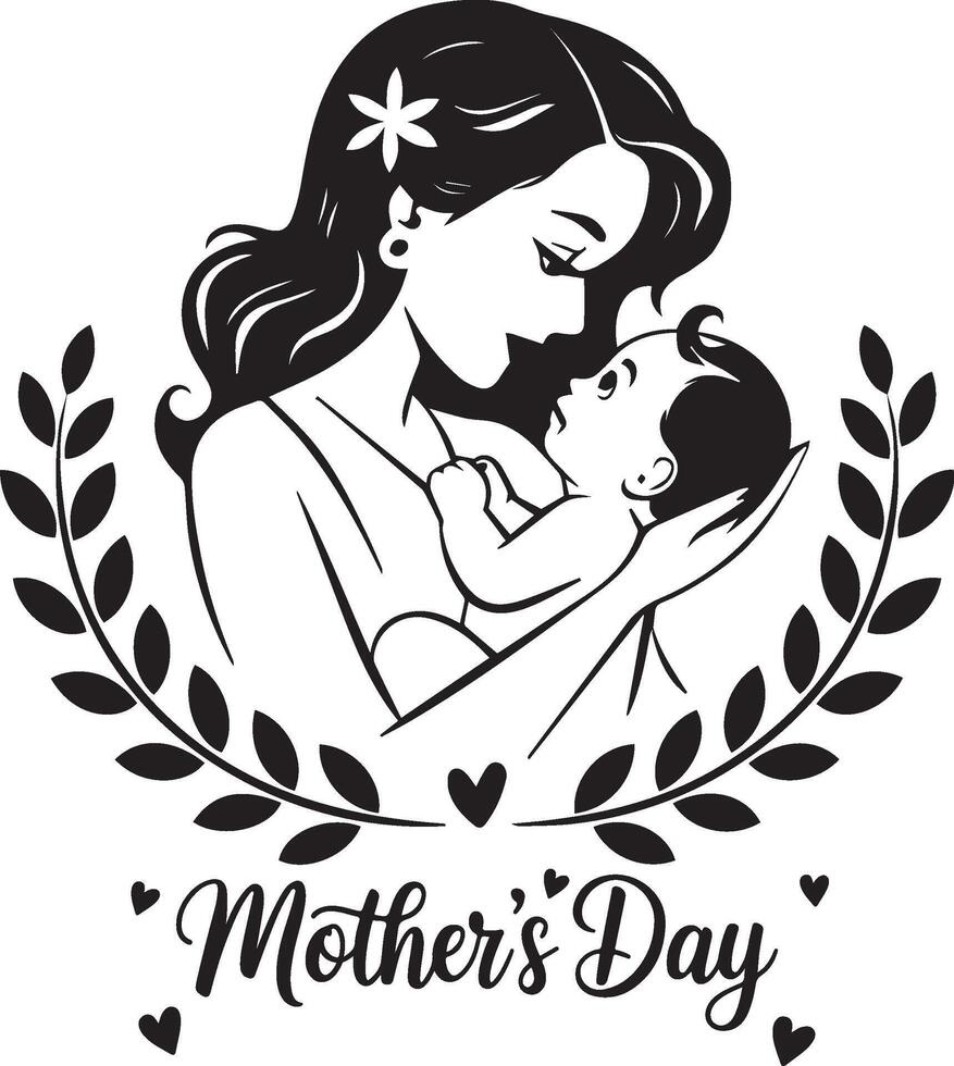 mothers day line art vector