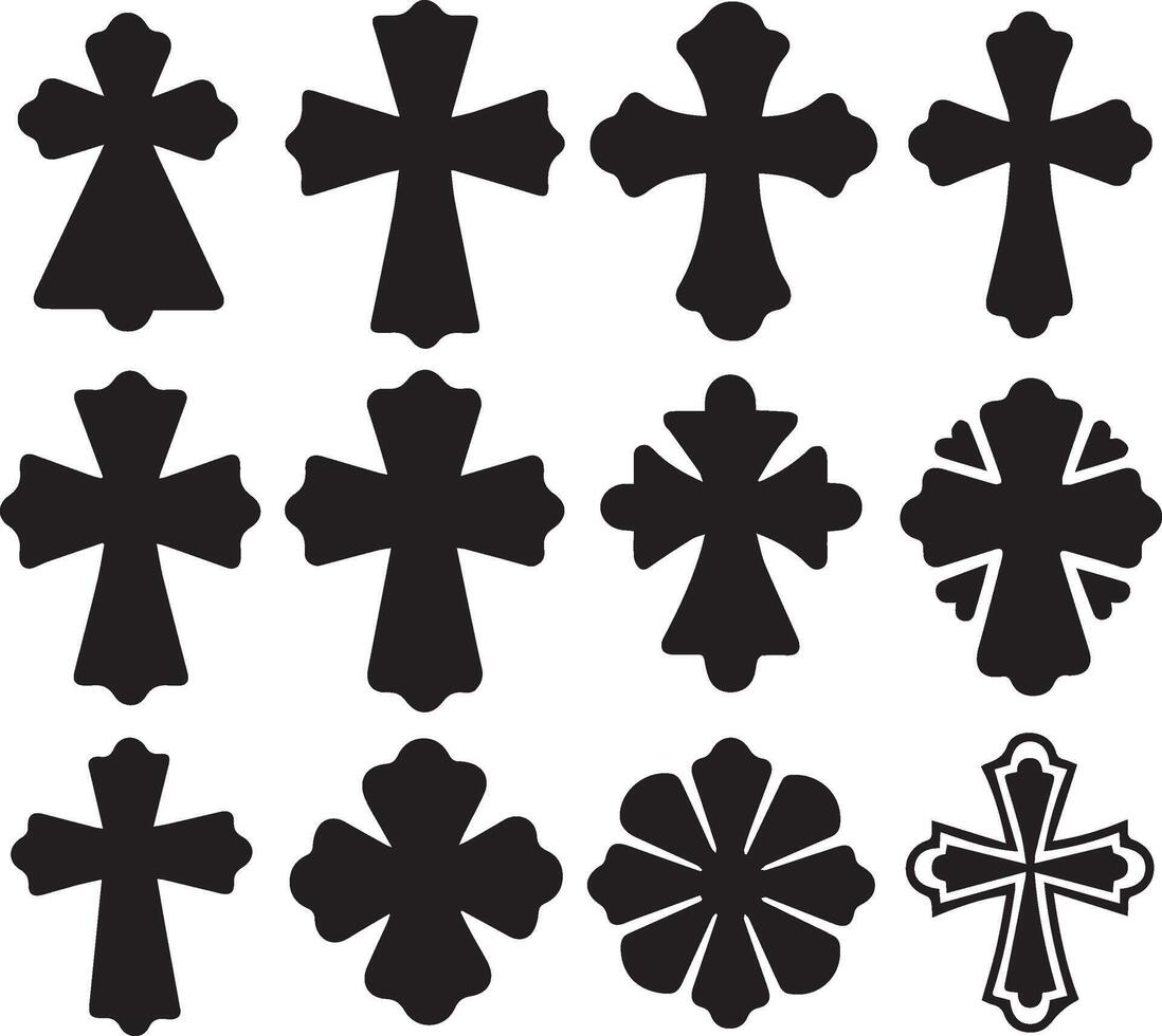 a collection of different crosses in different shapes vector