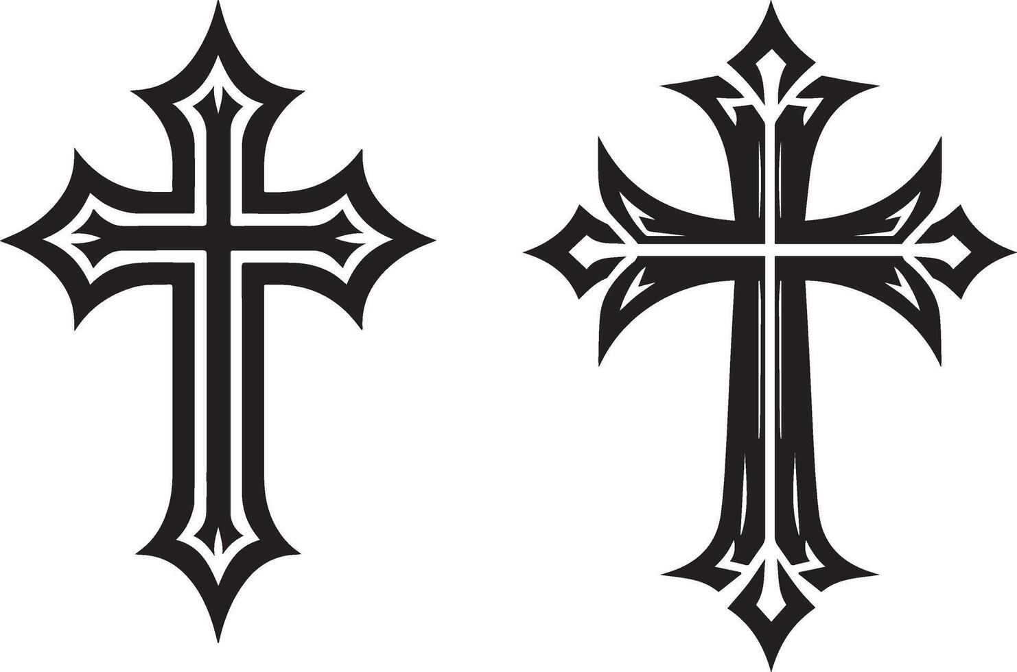 a cross with ornate designs on it vector