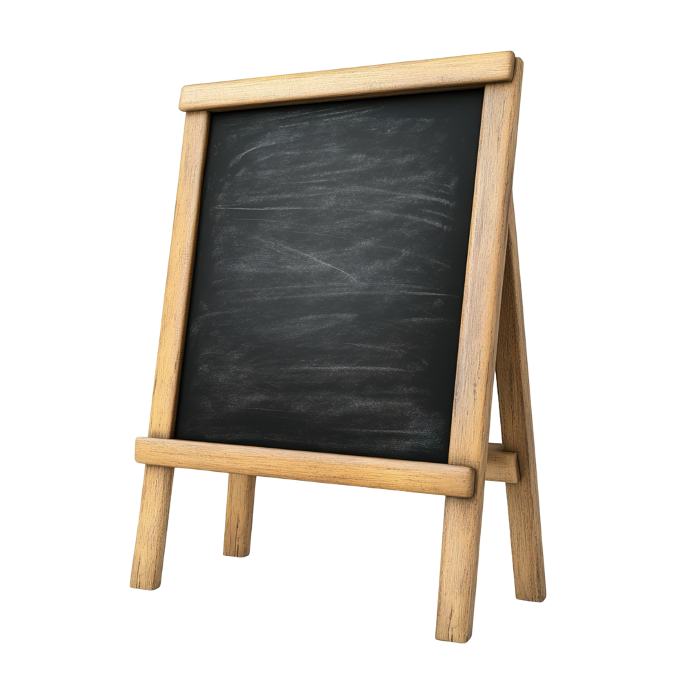 Blank Wooden Chalkboard Easel Stands Ready Isolated on Transparent Background png