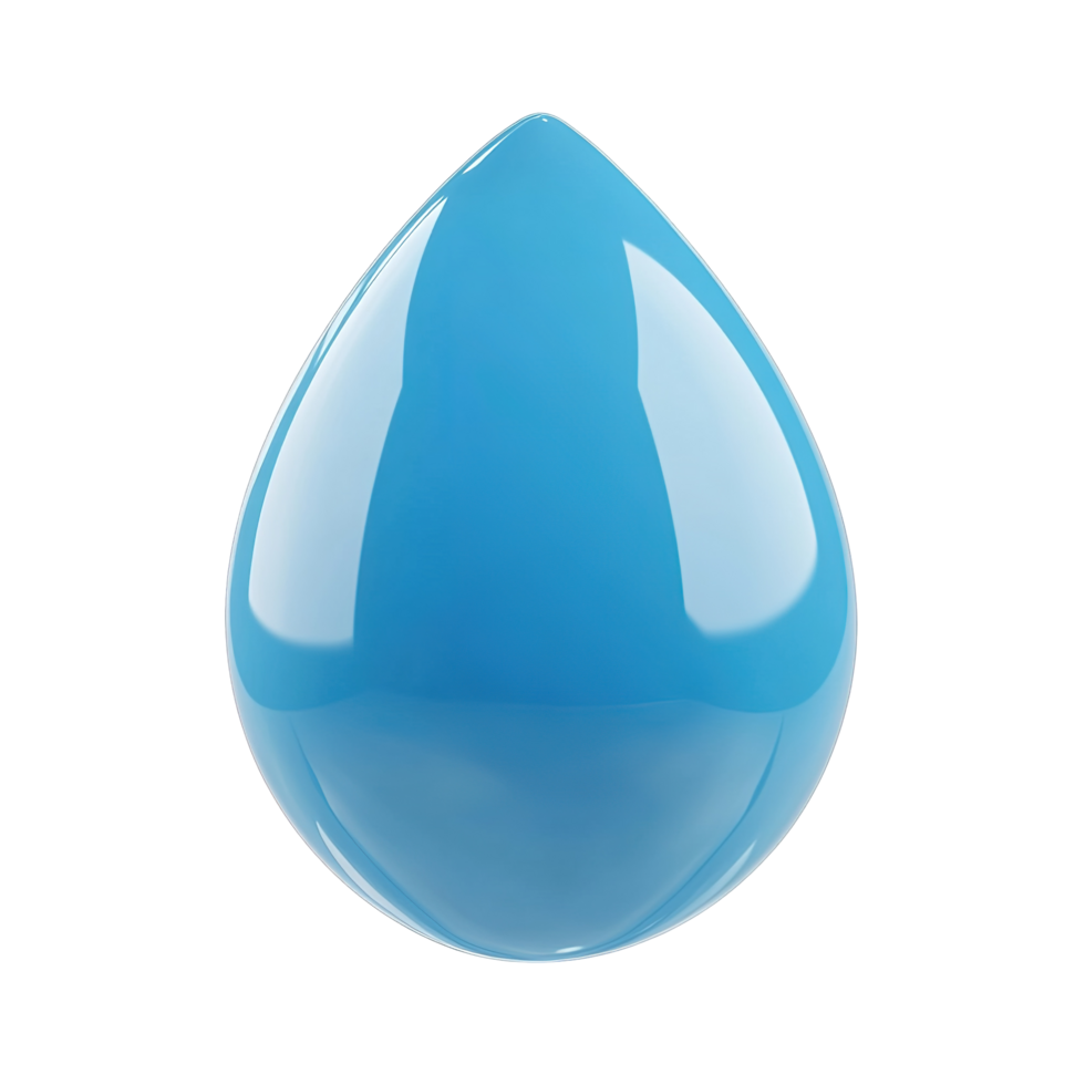 A Single Drop Of Clear Blue Water Isolated on Transparent Background png