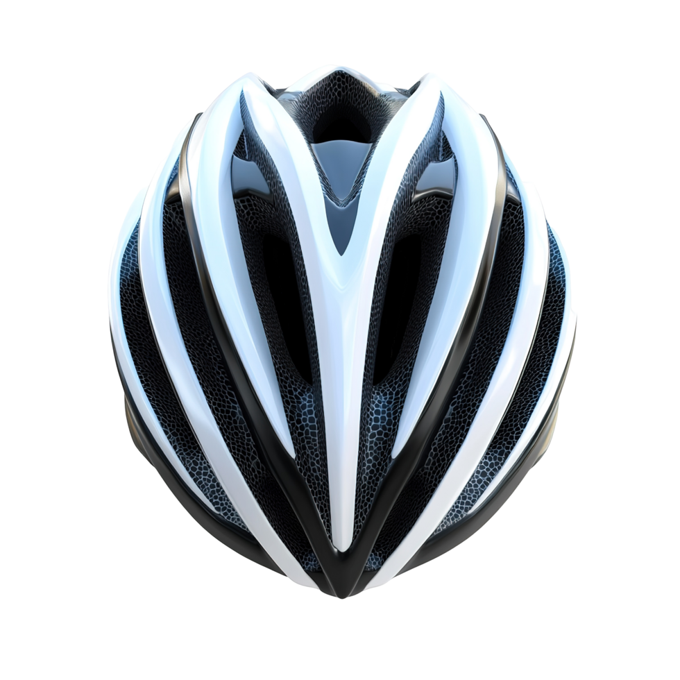 Stylish Black and White Bicycle Helmet Design Isolated on Transparent Background png