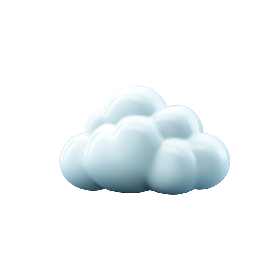 A Three Dimensional Rendered Light Blue Cloud Isolated on Transparent Background. png