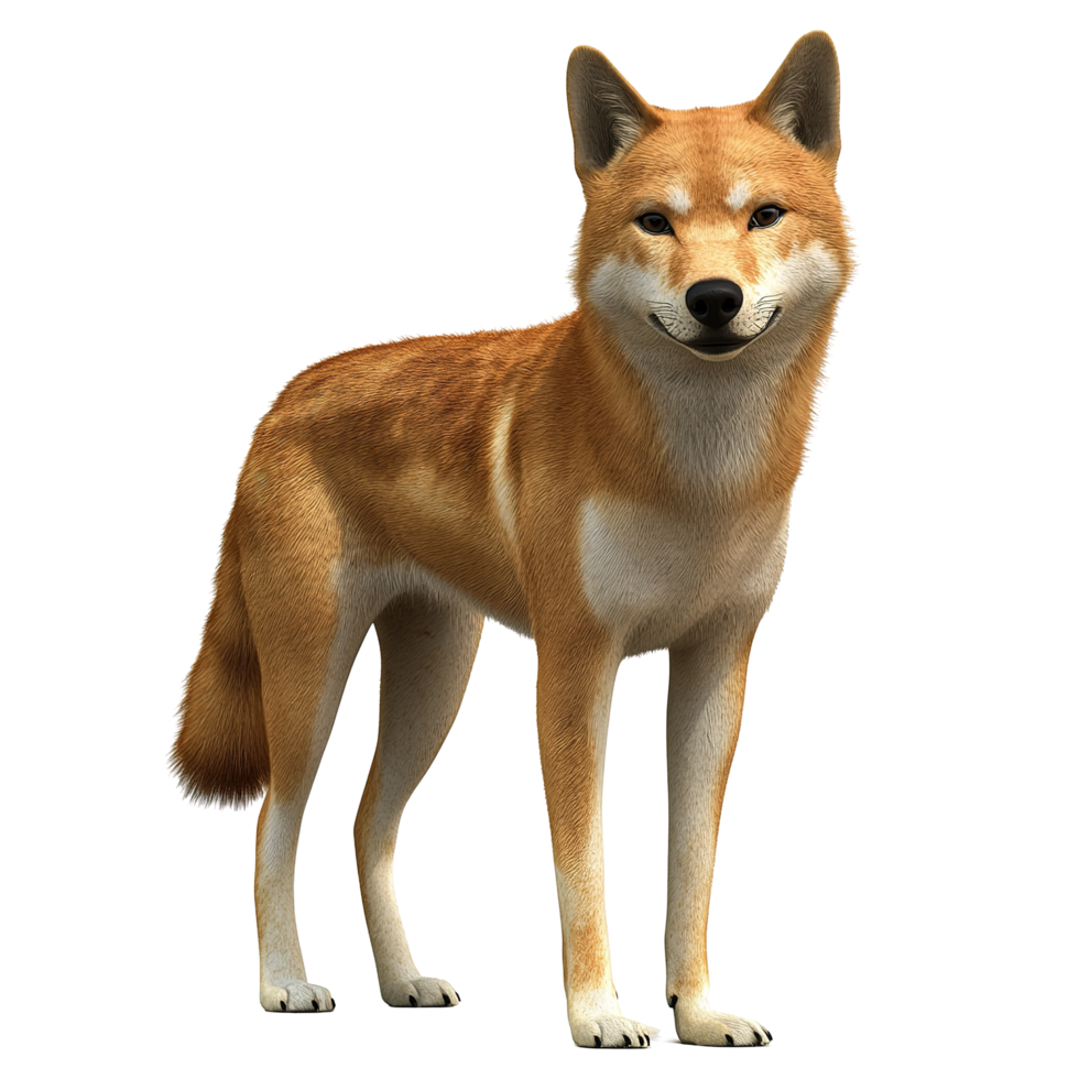A Striking Image Of A Red Dingo Standing Tall Isolated on Transparent Background. png