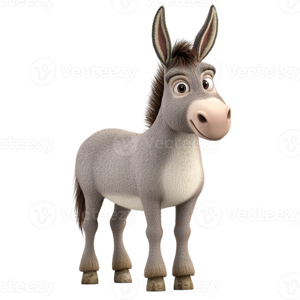 A Friendly Cartoon Donkey Stands Against A Black Background png
