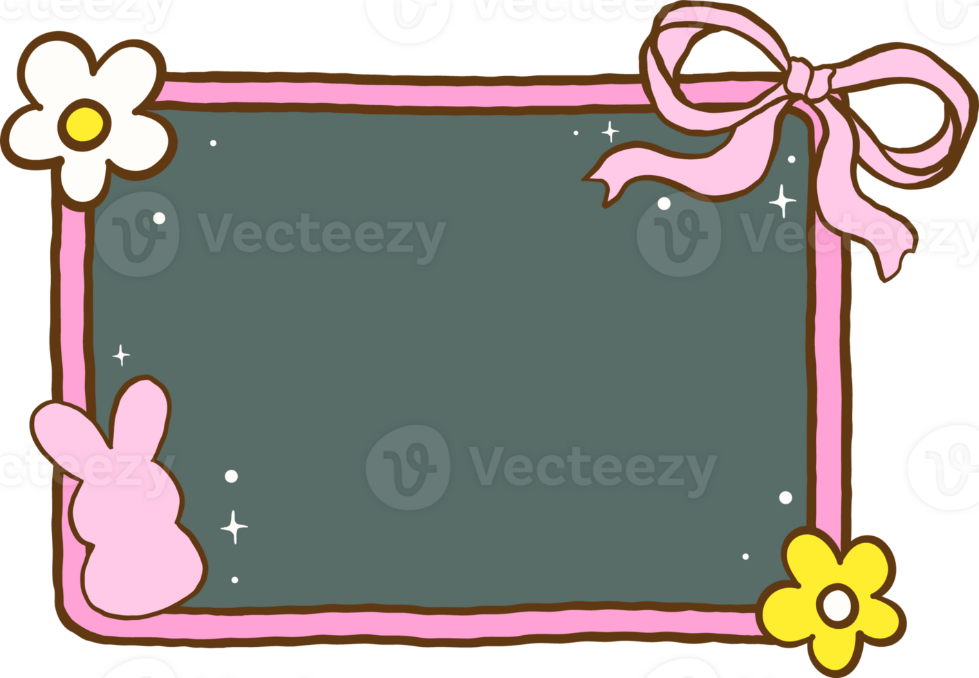 Easter School Blackboard Cartoon Hand Drawn png