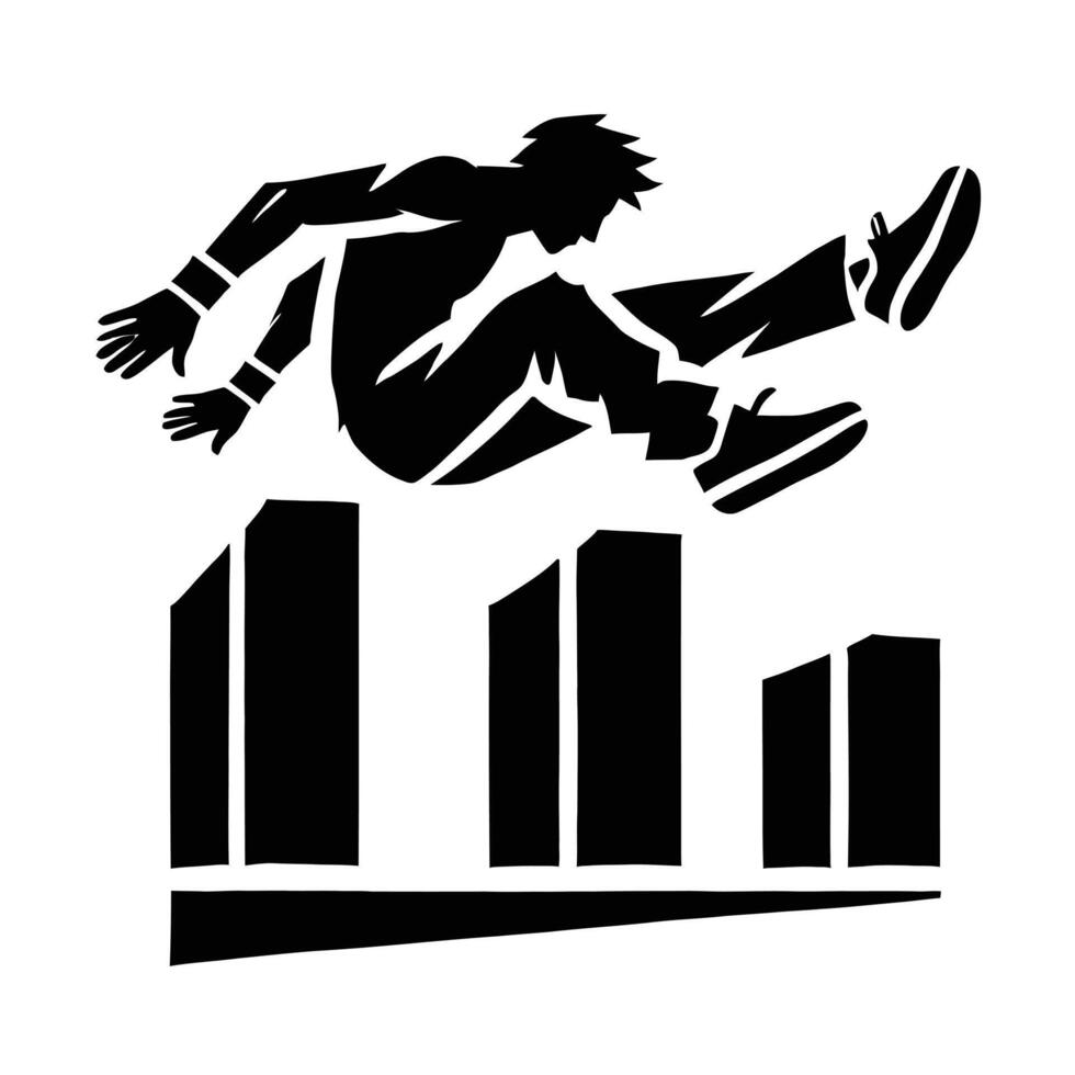 A skateboarder is jumping over a building vector