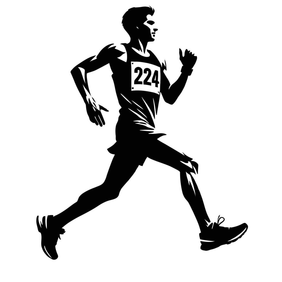 A silhouette of a man running in a race vector