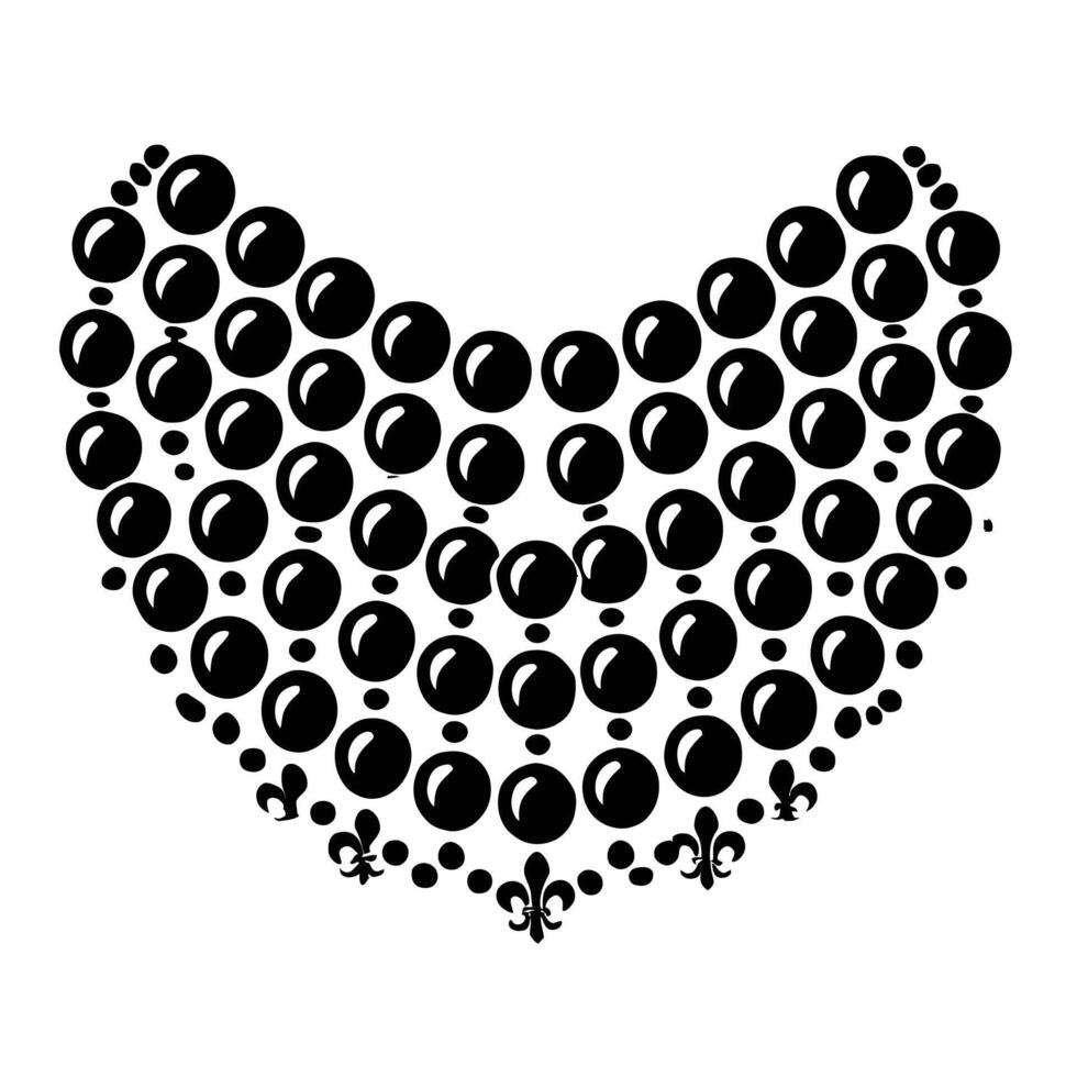 A black and white illustration of a necklace vector