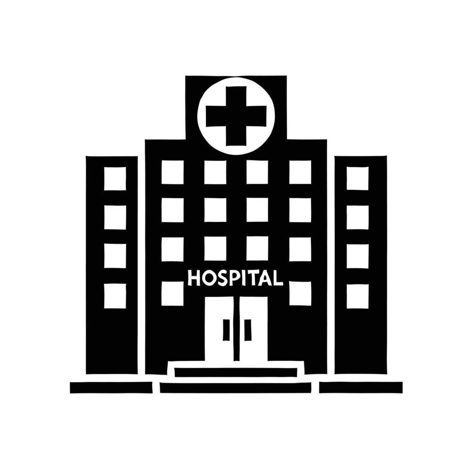 Hospital building icon in simple style vector