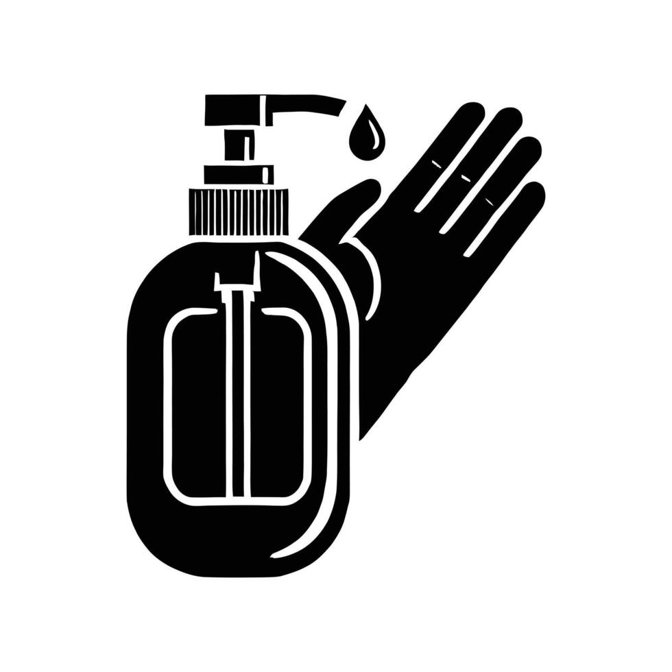 Hand washing soap bottle icon illustration vector