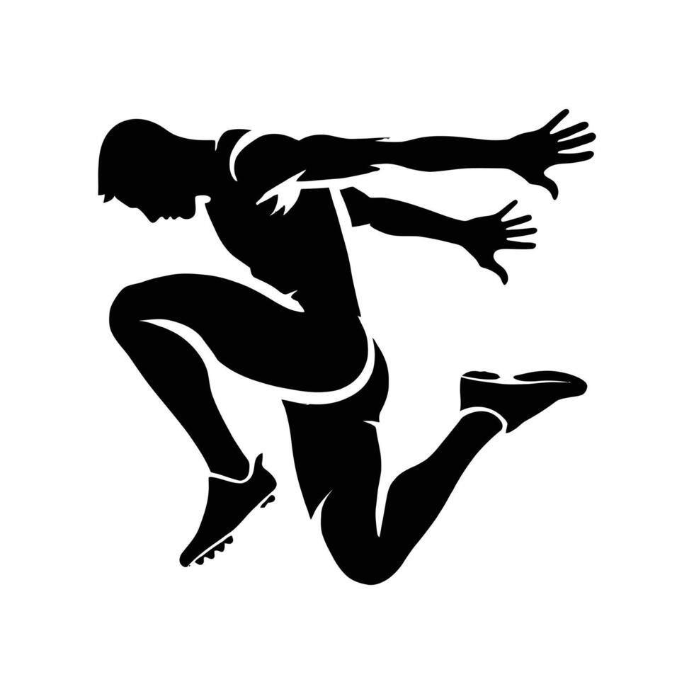 A silhouette of a man jumping in the air vector