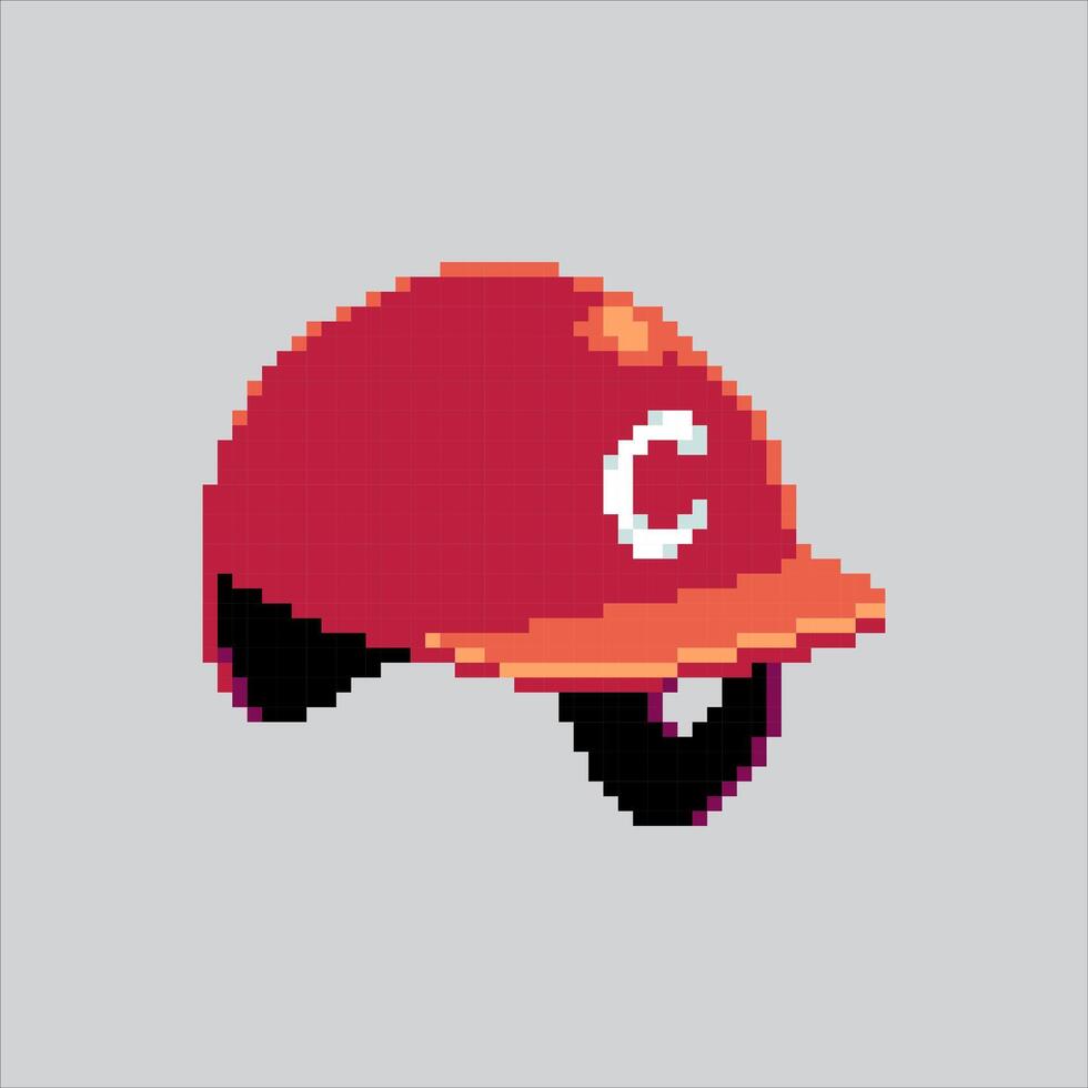 Pixel art illustration Baseball Helmet. Pixelated Baseball Safety. Baseball Safety Helmet Icon pixelated for the pixel art game and icon for website and game. old school retro. vector