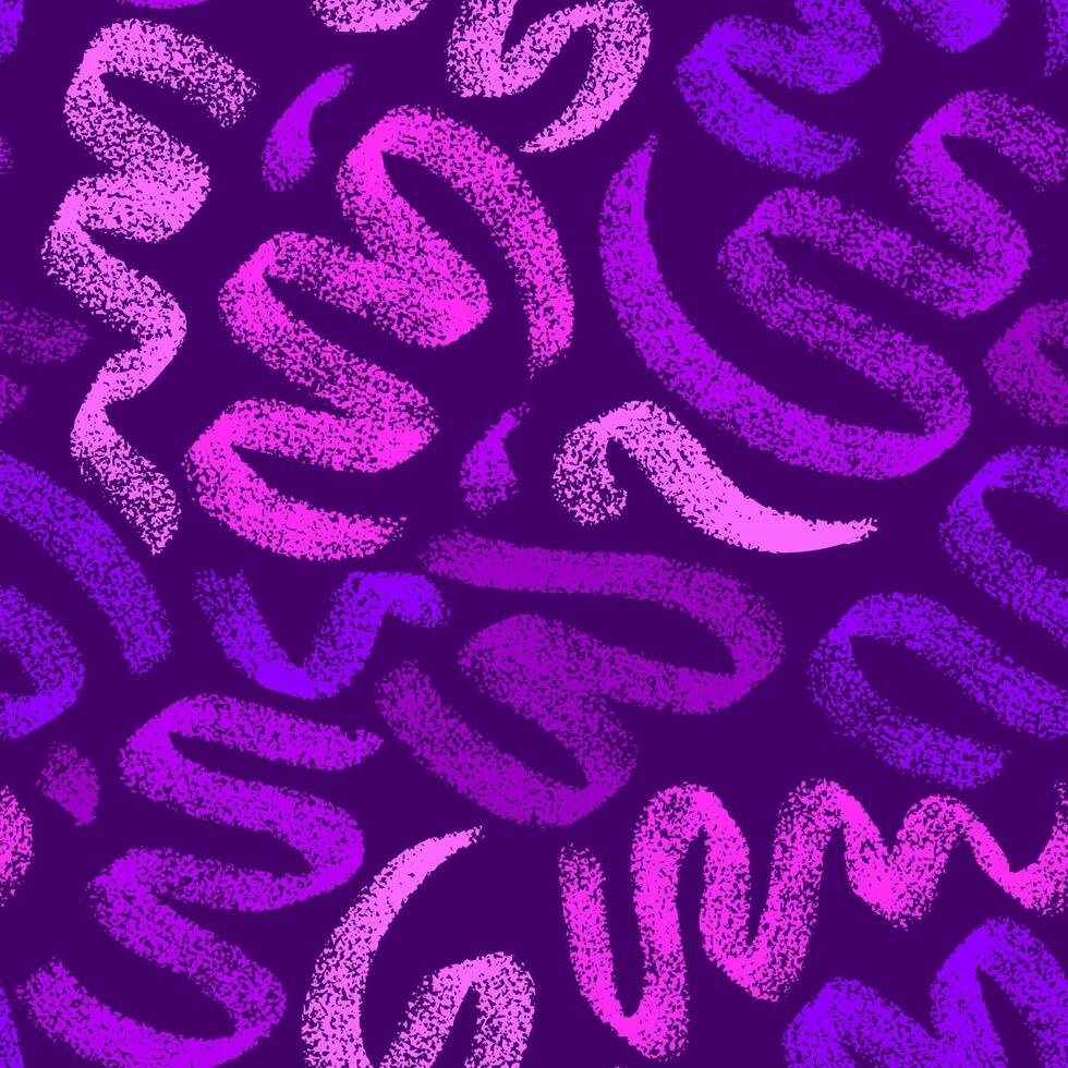 Abstract textured hand drawn swirl shapes background in shades of violet. seamless pattern with artistic wavy lines. Artistic hand drawn backdrop. vector