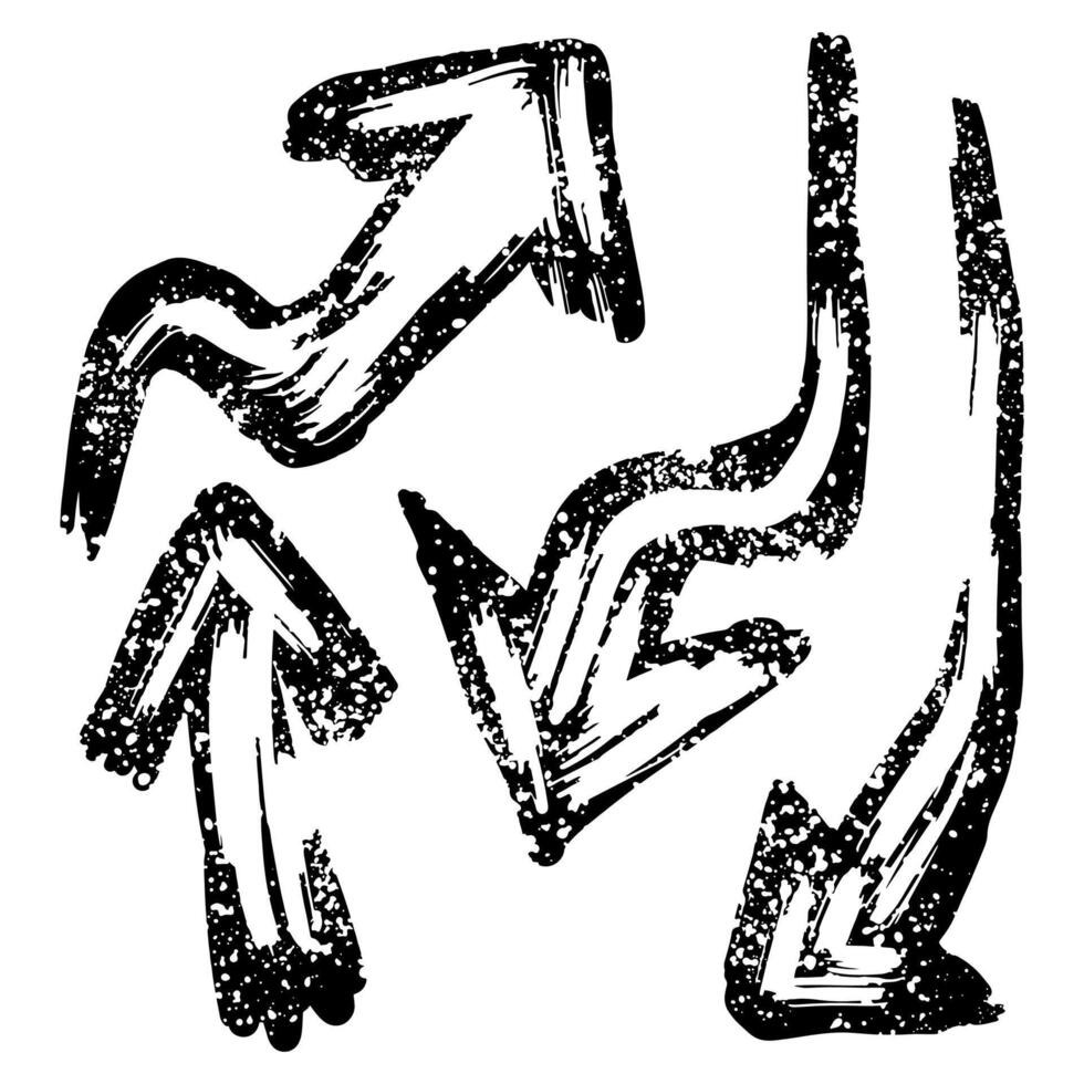 Hand drawn grunge black arrow vector