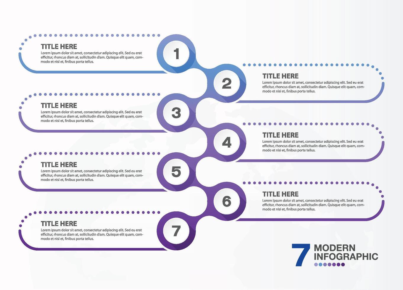 Blue tone, Infographic 7 options for presentation. Business concept. vector