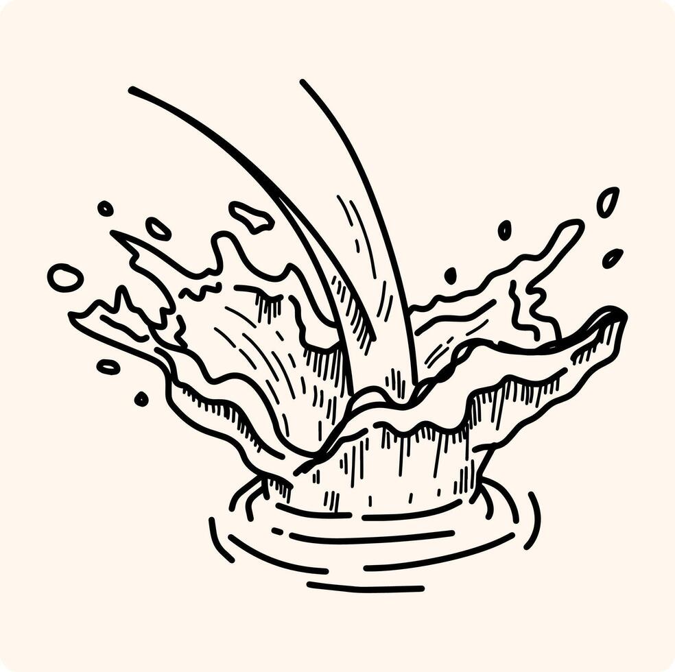 Water splashes line icons set illustration. Marine ripples and liquid drip, ocean or sea waves with foam and splatters, spray of fountain with water droplets in wavy outline collection vector