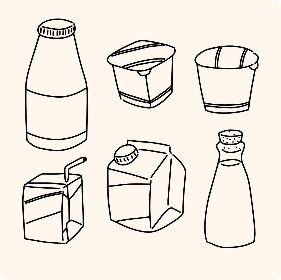 Sketch Set of Empty Plastic Bottles for Water vector