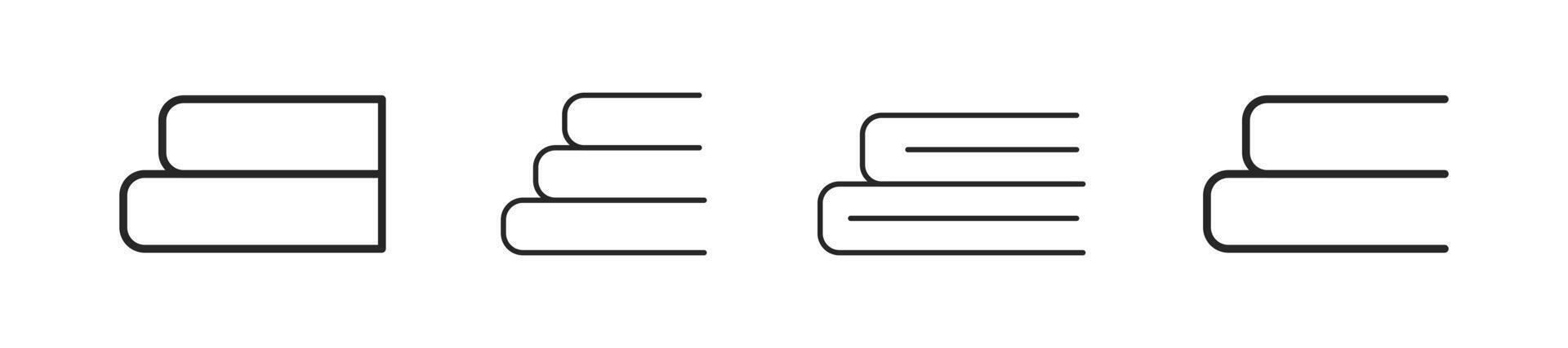 Stack of books icon. Book line icon symbol. Editable stroke width vector