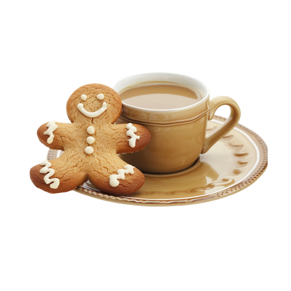 Gingerbread Cookie and Coffee Set png