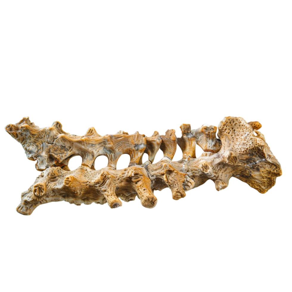 Detailed Image of Weathered Fossilized Vertebral Column png