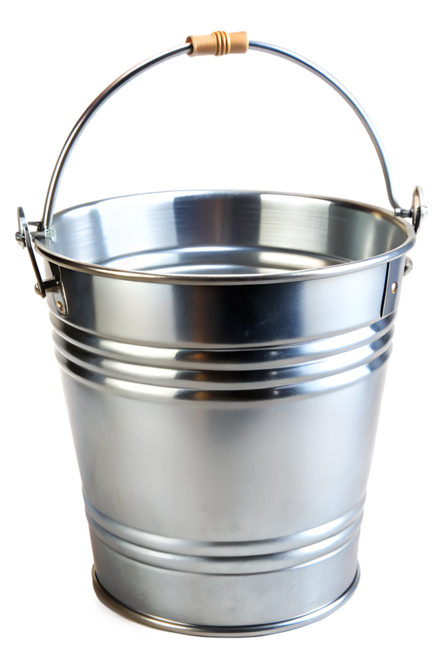 Empty iron bucket with handle png