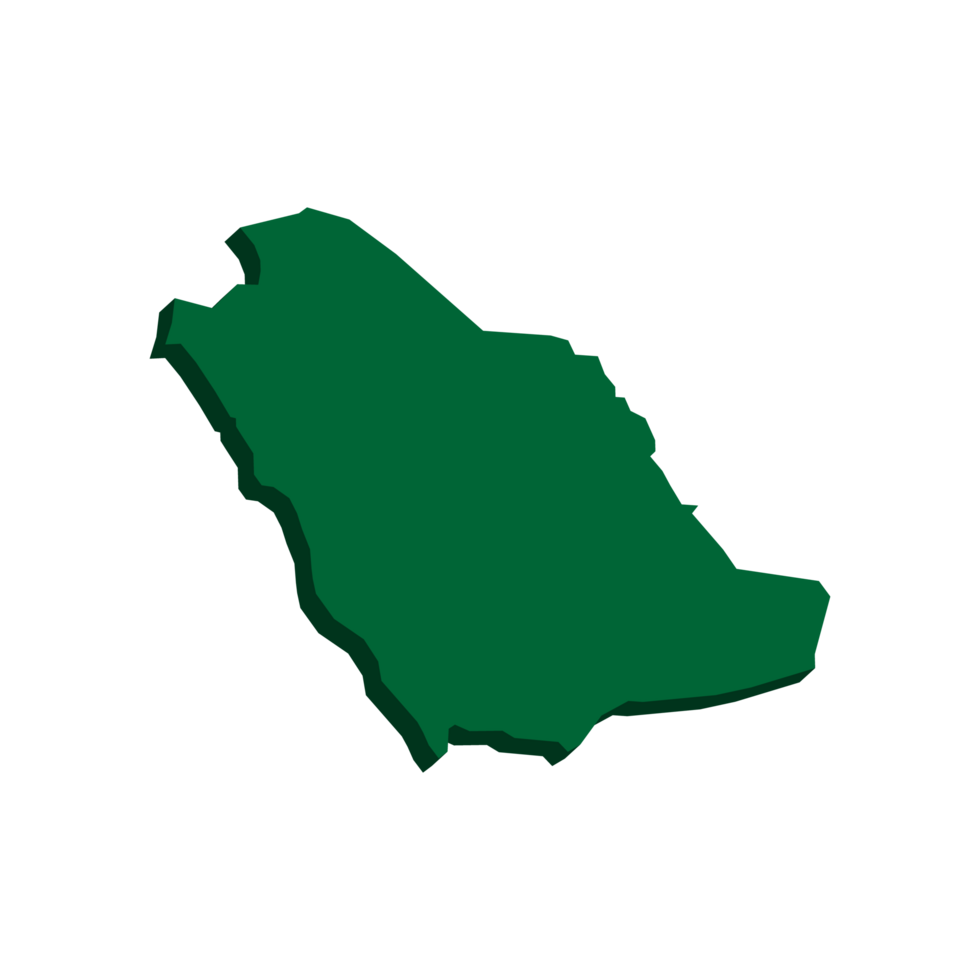 Saudia Arab 3D Map On Transparent Background png