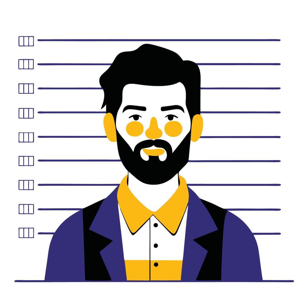Conceptual Illustration of a Mugshot with Modern Artistic Interpretation 3 vector