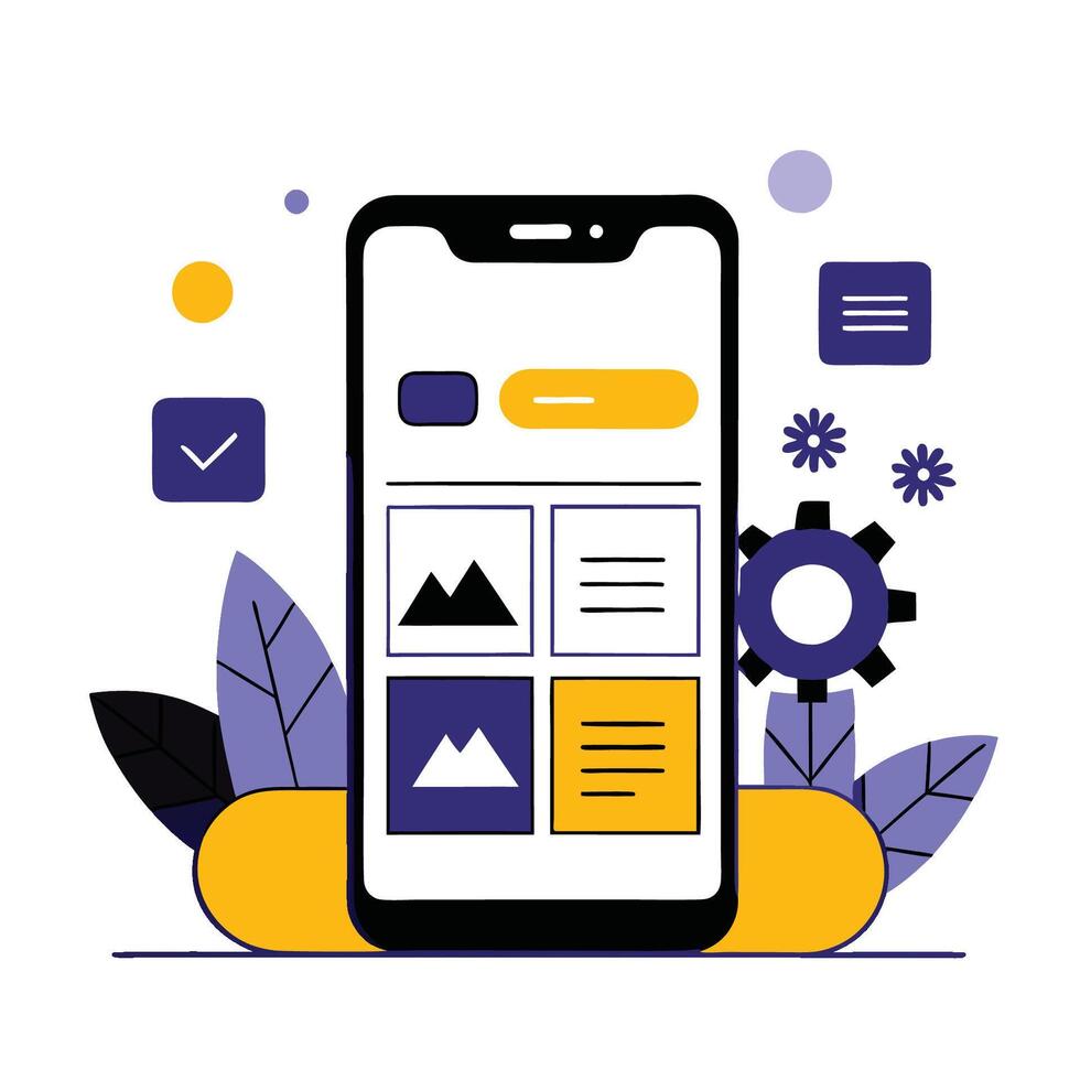 Modern Mobile App Interface and User Experience Concept Illustration vector