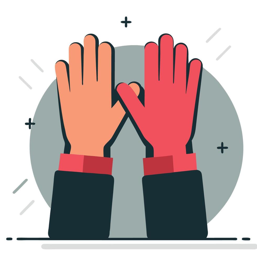 High Five Celebration Collaborative Team Success and Cheerful Spirit vector
