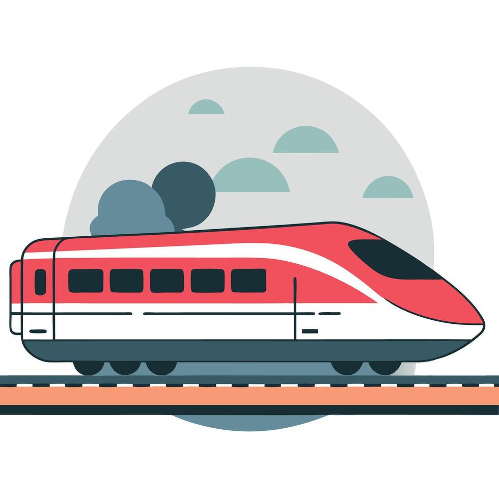 Futuristic High-Speed Train Conceptualised in Intricate Detail vector