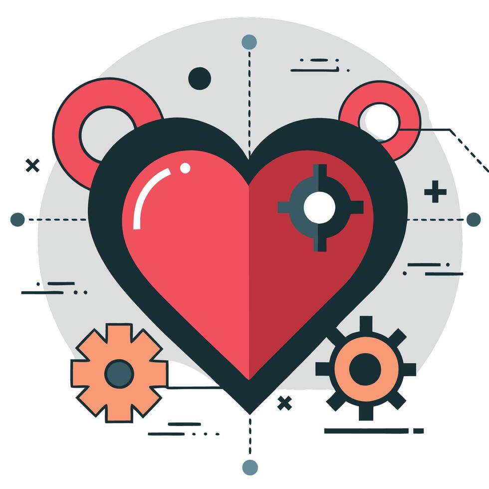 Illustrated Concept of Heart s Structure, Function, and Health vector