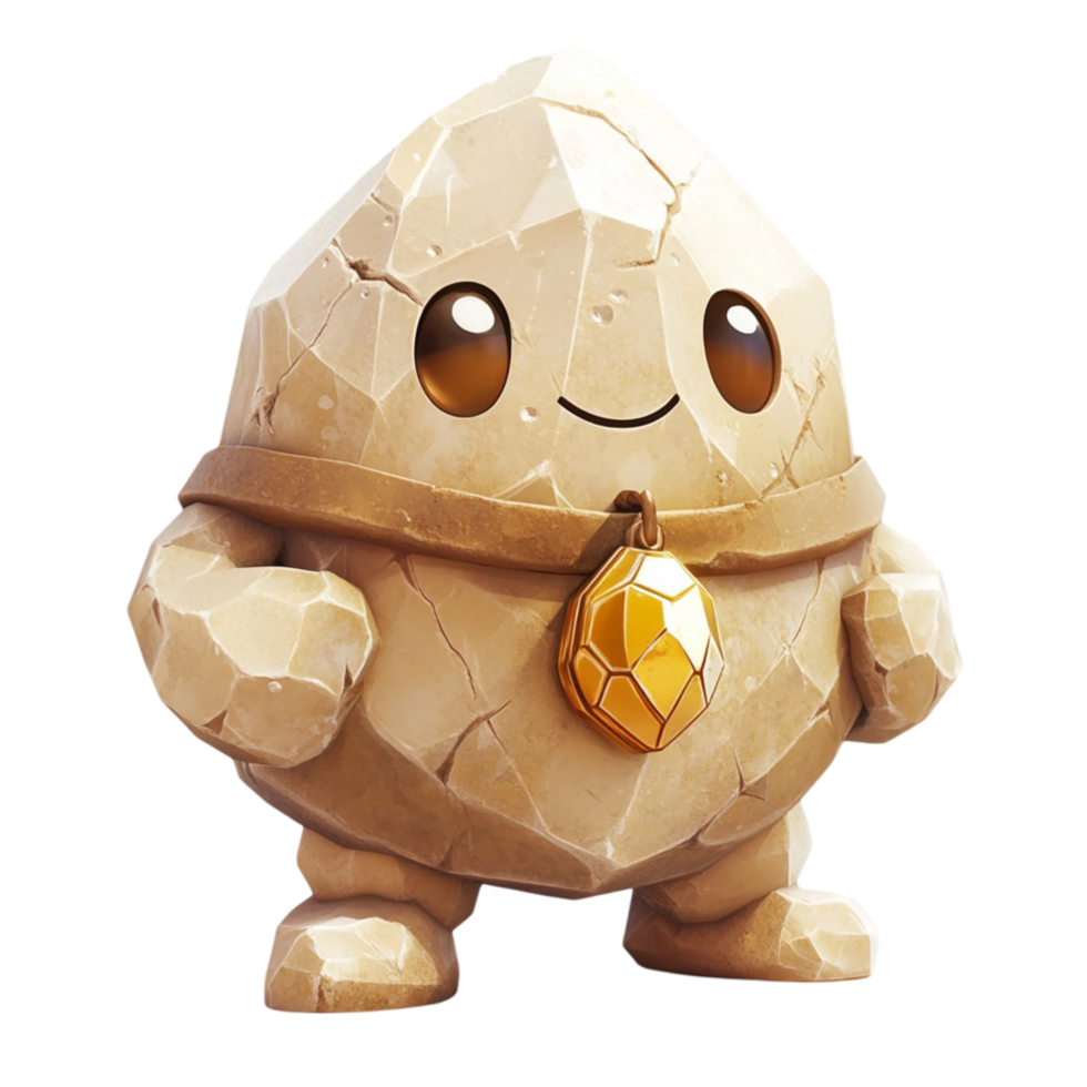 Funny Stone Statue Isolated On Transparent Background png