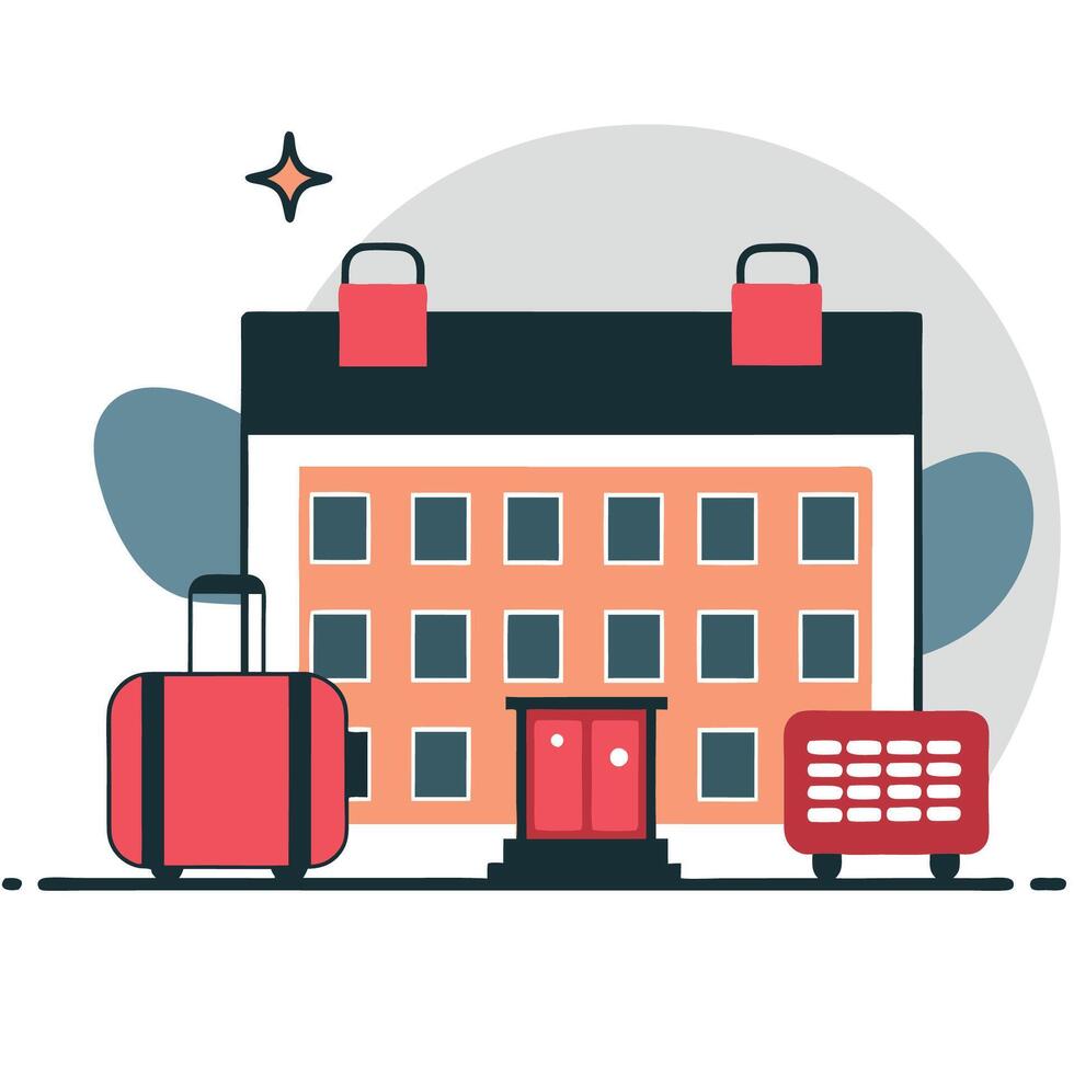 Hotel Booking Simplified An Illustrative Guide to Hassle-Free Vacations vector