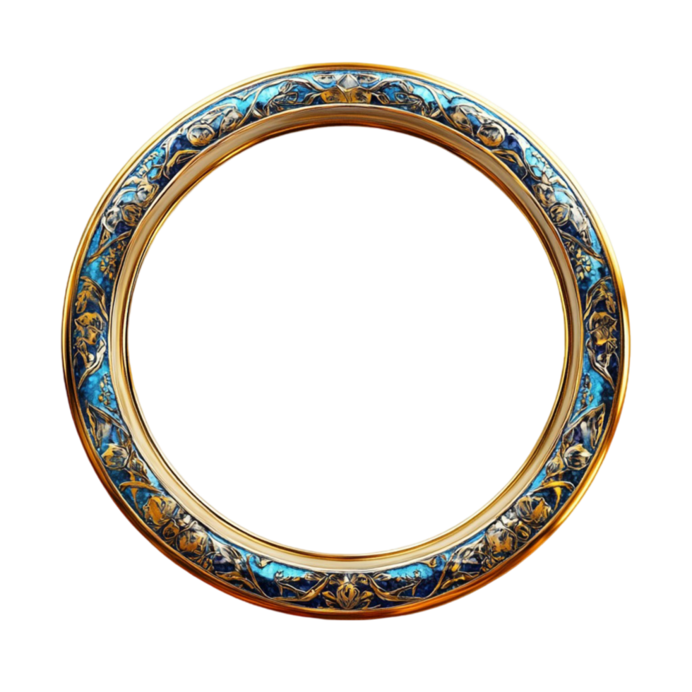 Shiny Golden Decorative Circle Transparent Background png
