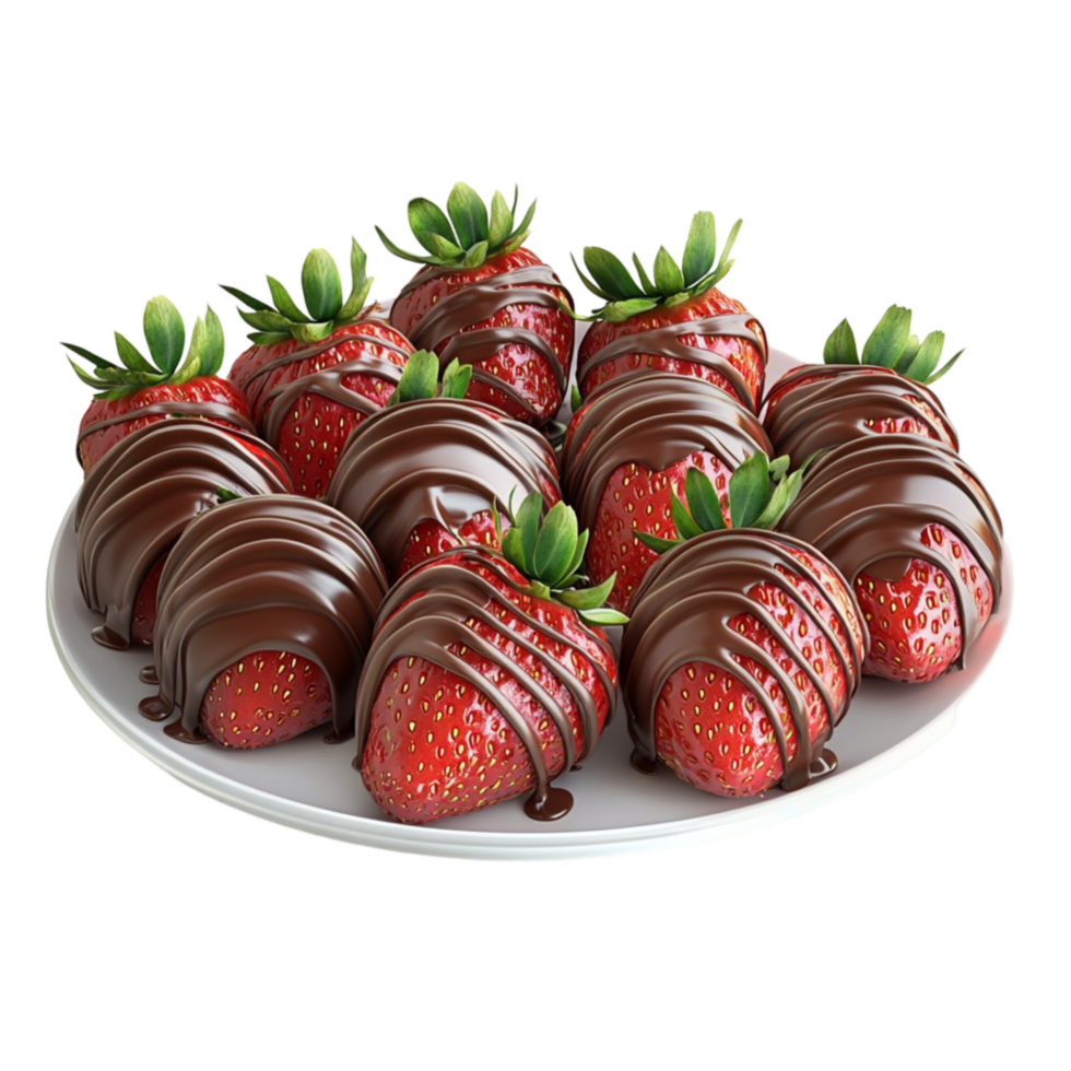 Sweet Chocolate Dipped Strawberries Transparent Background png