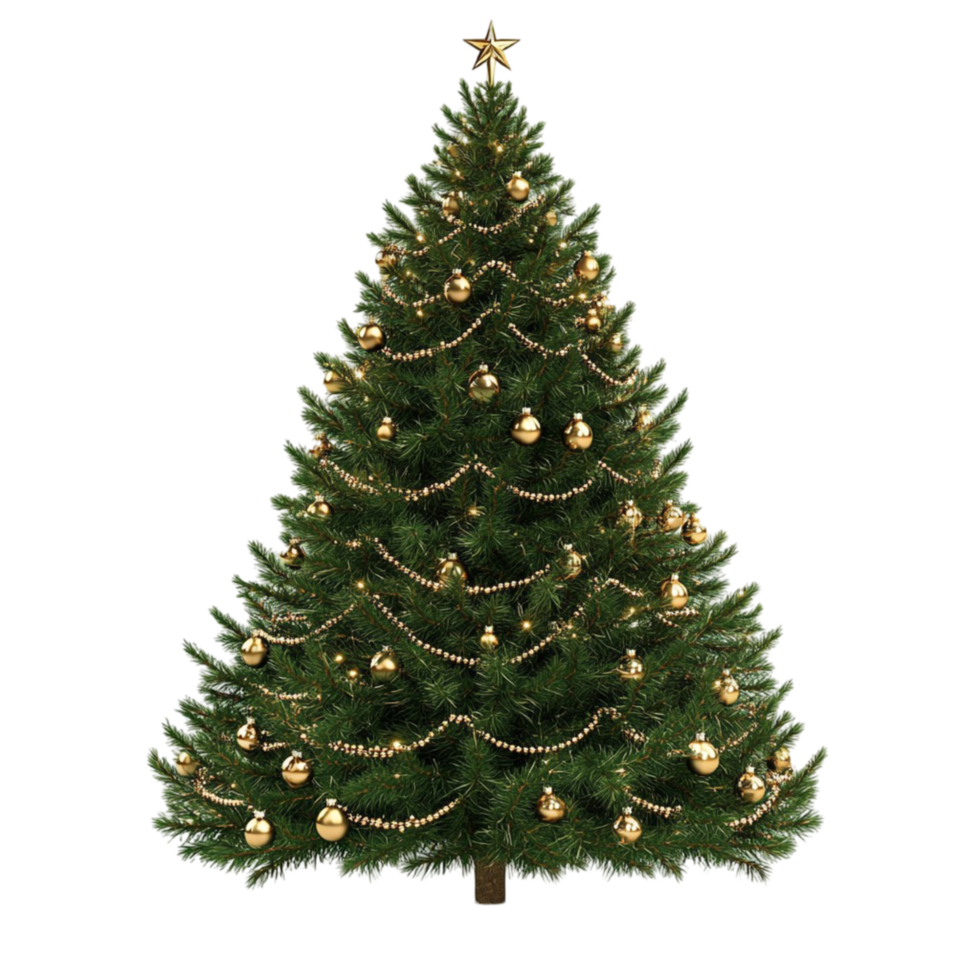Decorated Christmas Tree On Transparent Background png