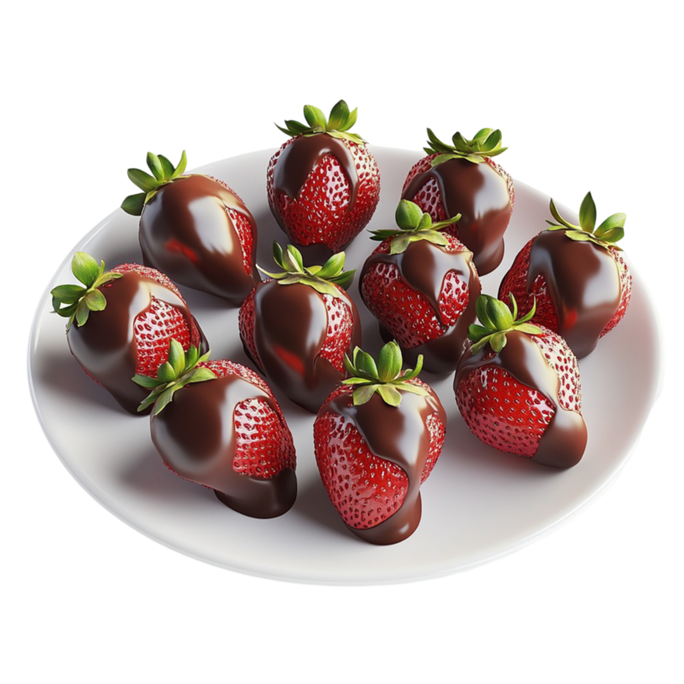 Fresh Juicy Strawberries With Chocolate Transparent Background png