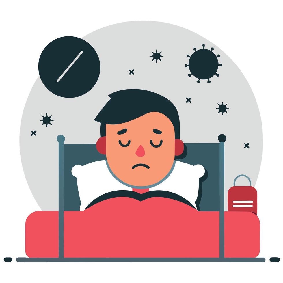 Visual Representation of the Agonizing Struggle with Insomnia vector
