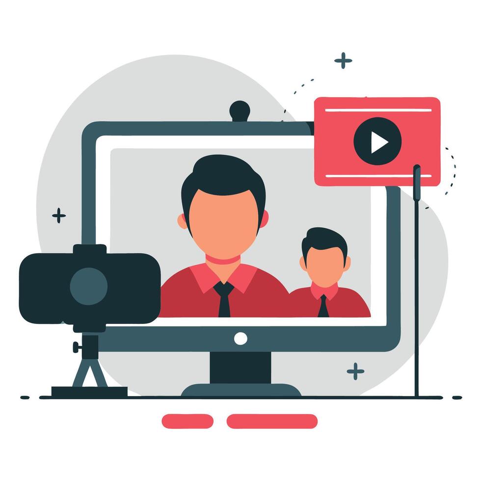 Live Streaming Connecting with Audiences in Real-Time vector