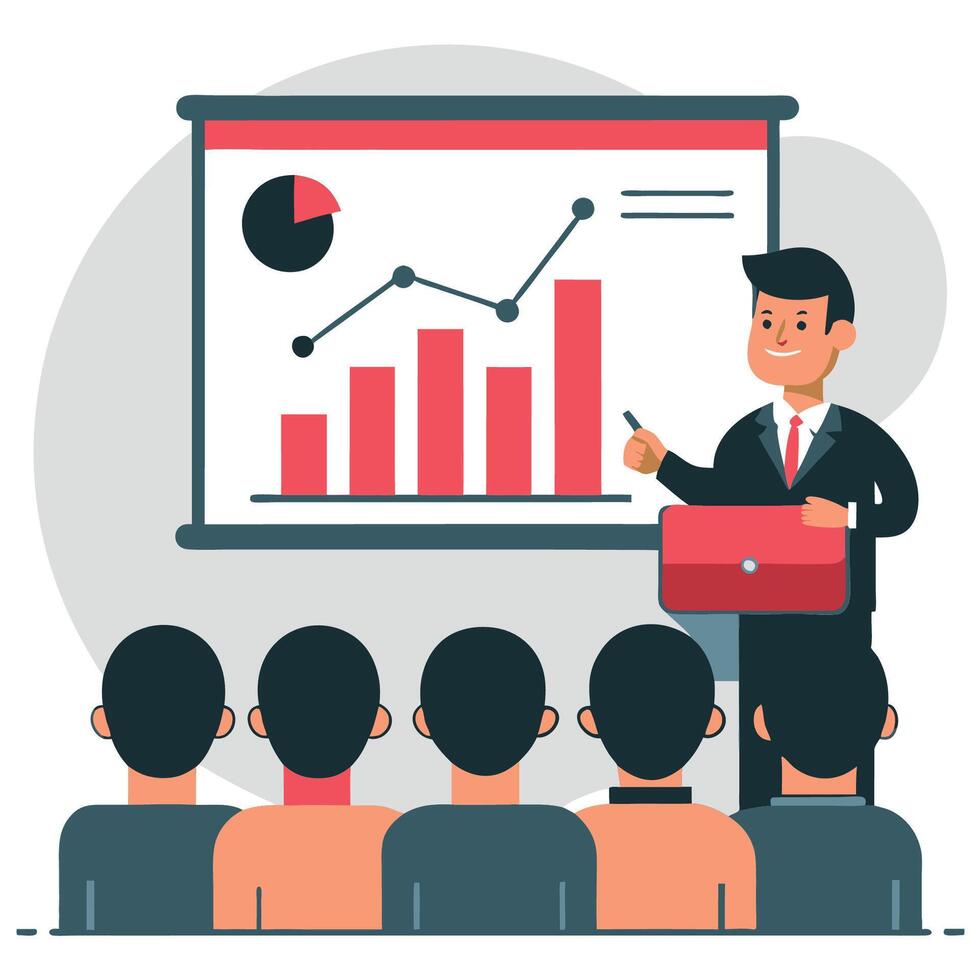 Conceptual Illustration of Investor Presentation Concepts and Ideas vector