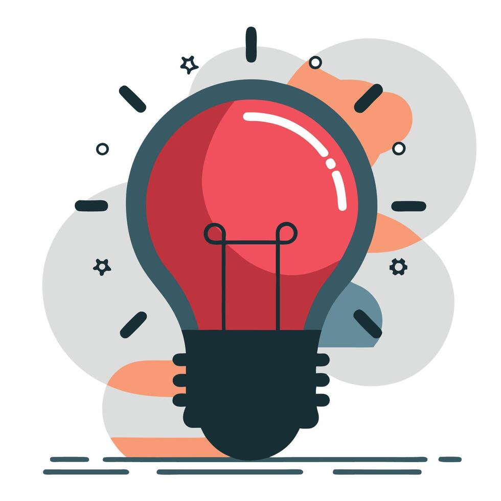 Conceptual Illustration of a Bright Idea Represented by a Shining Light Bulb vector