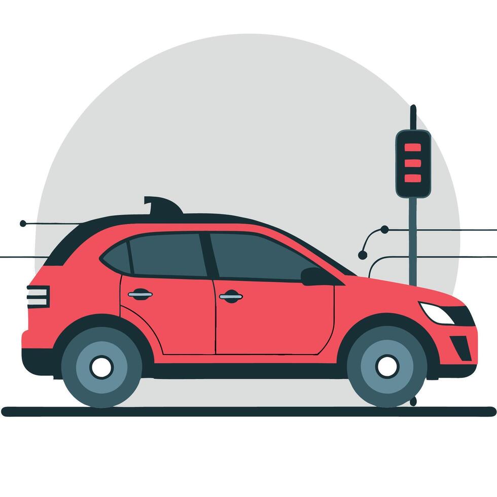 Visionary Illustration of a Hybrid Car Concept with Sleek and Futuristic Design vector
