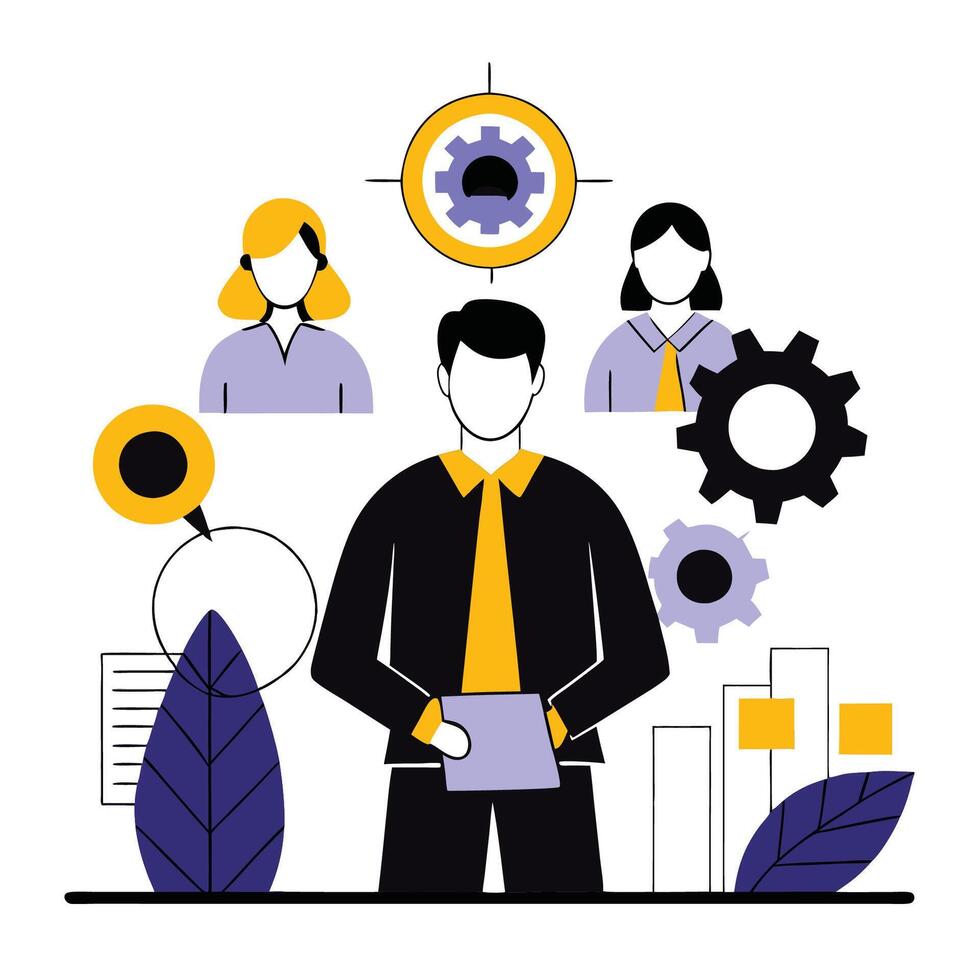 People-Centric HR Practices Empowering and Engaging the Modern Workforce vector