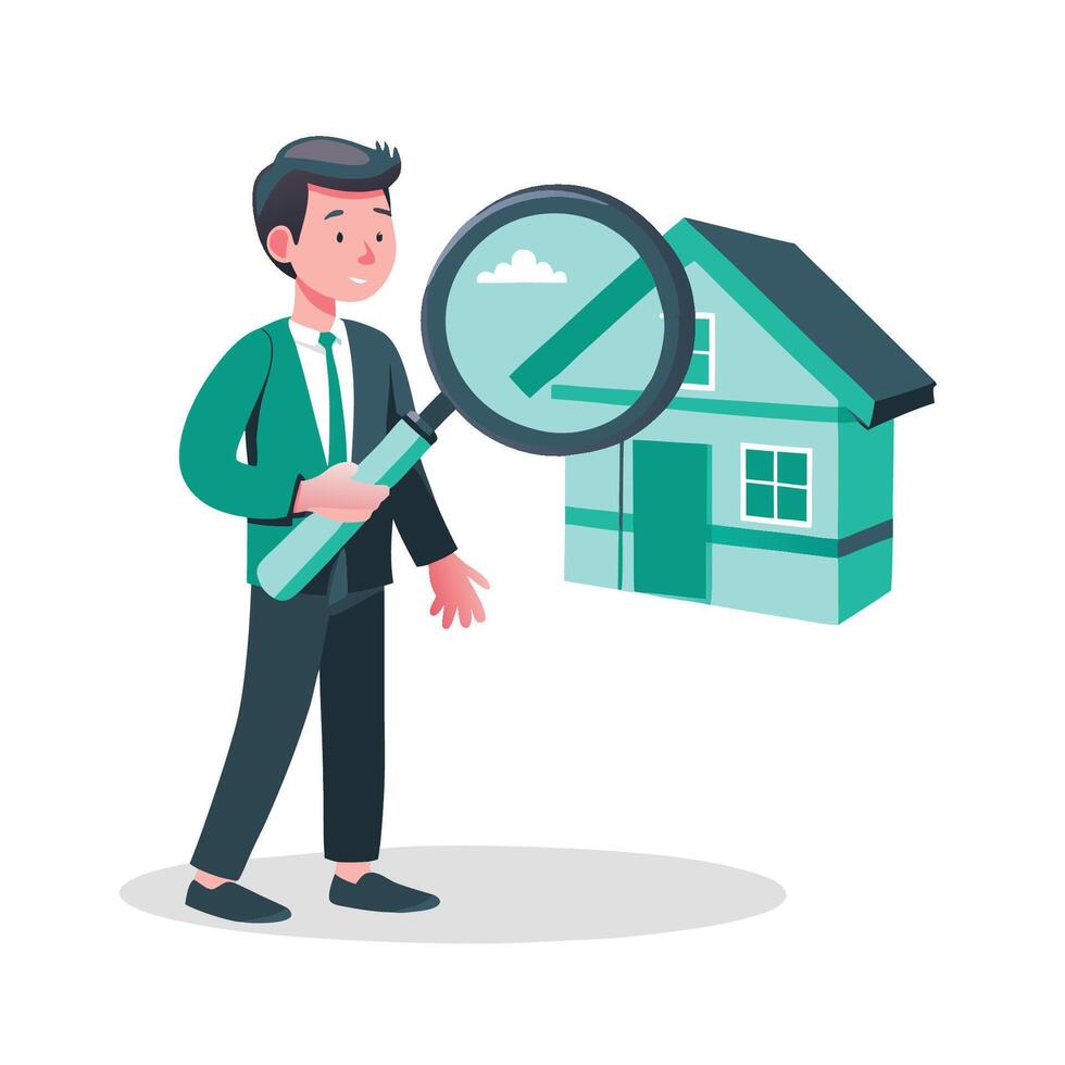House Hunting Navigating the Real Estate Maze with Conceptual Illustration vector